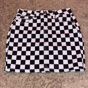 checked skirt